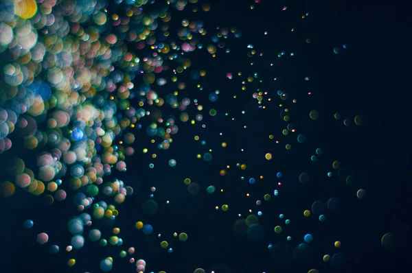 Fundo Abstrato Com Brilhantes Partículas Desfocadas Bokeh Multicoloridas Com Espaço — Fotografia de Stock