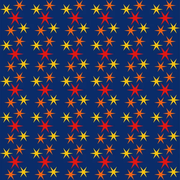 Nahtlose Muster Hintergrund mit Sternen, bunte Illustration — Stockvektor