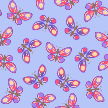 Sorunsuz güzel kelebekler desen. Vektör çizim. Eps10