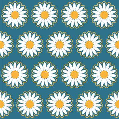 Chamomiles, renkli resimde ile Seamless Modeli arka plan