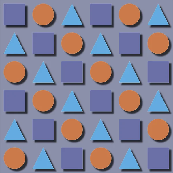 Sömlös bakgrund med geometriska former, färgglada illustration — Stock vektor