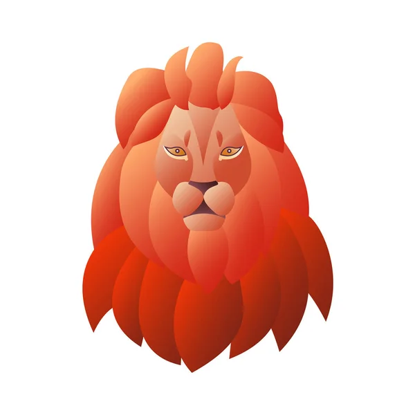 La tête d'un lion isolé sur fond blanc. Illustration avec dégradé — Image vectorielle