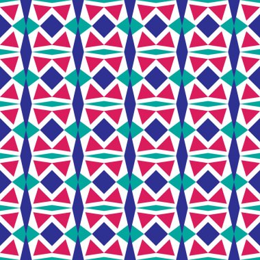 Parlak renklerde üçgen ve rhombs ile geometrik Dikişsiz desen. Vektör dokusu
