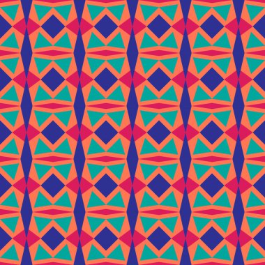 Parlak renklerde üçgen ve rhombs ile geometrik Dikişsiz desen. Vektör dokusu