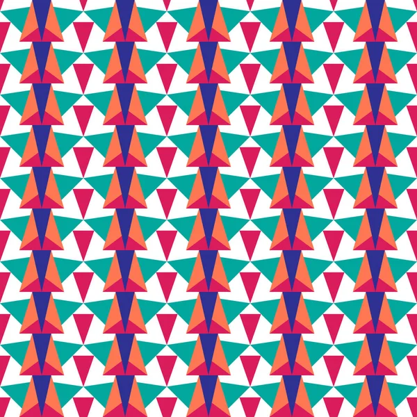 Геометрический бесшовный узор с треугольниками в ярких цветах. Векторная текстура — стоковый вектор