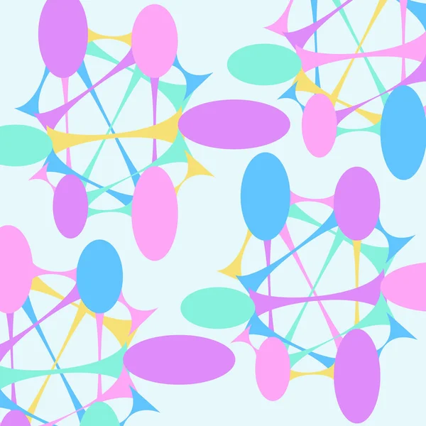 Fond abstrait avec des ovales connectés par un web. Illustration vectorielle colorée — Image vectorielle