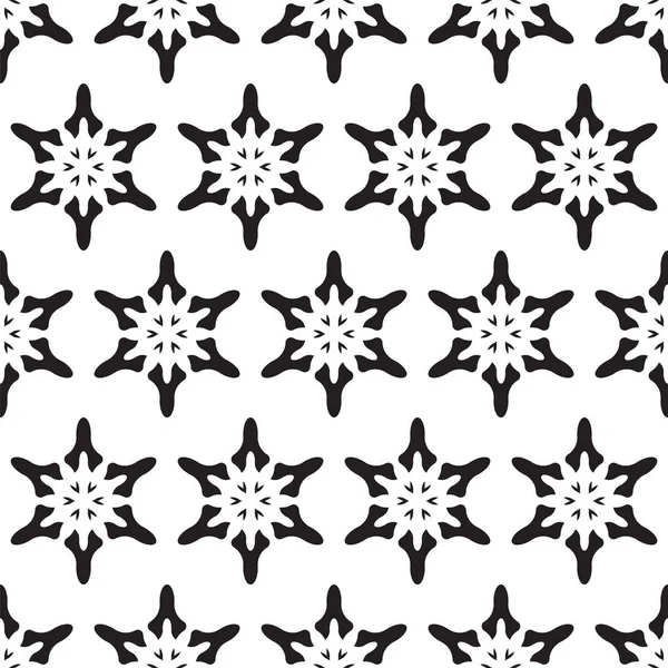 Nahtloses Muster mit Schneeflocken. Weihnachtsdekoration. Vektor monochromen Hintergrund — Stockvektor