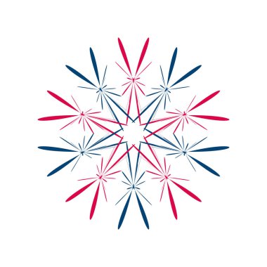 Yıldız kompleksi formları. Beyaz arka planda izole havai fişek.