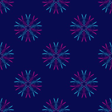Yıldızlarla soyut ve kusursuz desen. Renkli vektör illüstrasyon