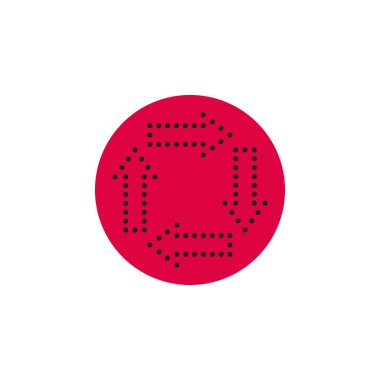 Yuvarlatılmış simgedeki dairedeki oklar. Vektör illüstrasyon tarzı düz. Web ve yazılım arayüzleri için tasarlanmıştır.