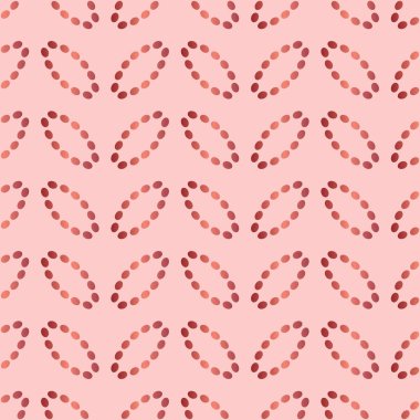 Noktalı çizgileroval ile dikişsiz desen. Pembe tonlarında vektör arka planı