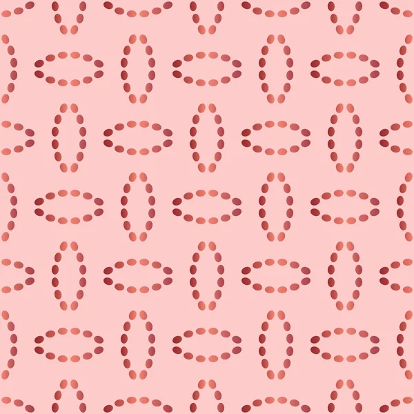 Modèle sans couture avec ovales de lignes pointillées. Fond vectoriel dans les tons de rose — Image vectorielle