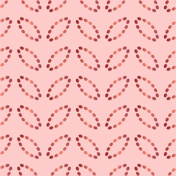 Patrón sin costuras con óvalos de líneas punteadas. Fondo vectorial en tonos de rosa — Vector de stock