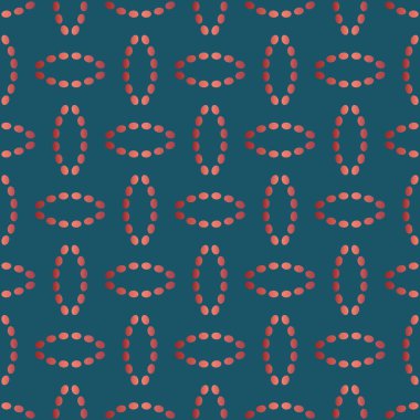 Noktalı çizgileroval ile dikişsiz desen. Taklit ipek nakış. Vektör arka planı