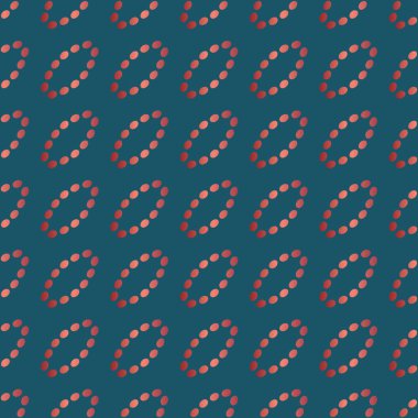 Noktalı çizgileroval ile dikişsiz desen. Taklit ipek nakış. Vektör arka planı