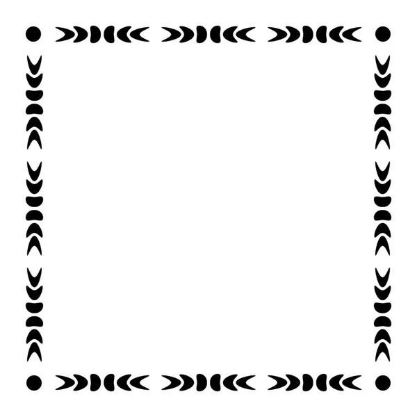 Schwarzer einfacher dekorativer Rahmen auf weißem Hintergrund. kann für die Gestaltung von Postkarten, Plakaten verwendet werden — Stockvektor