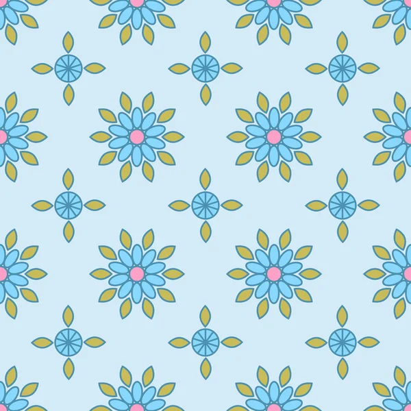 Einfache Blumen nahtlose Muster. Sommer-Vektorhintergrund — Stockvektor