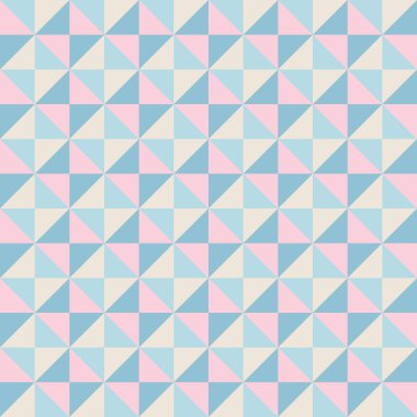 Kareler ve üçgenler ile soyut dikişsiz desen. Renkli vektör arka planı