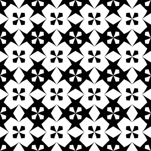 Nahtloses Muster mit geordneter Anordnung abstrakter geometrischer Formen. Bild schwarzer Kreuze auf weißem Hintergrund. — Stockvektor