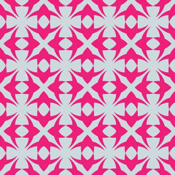 Nahtloses Muster mit geordneter Anordnung abstrakter geometrischer Formen. Bild von Kreuzen auf silbernem Hintergrund. Bunte Illustration. — Stockvektor
