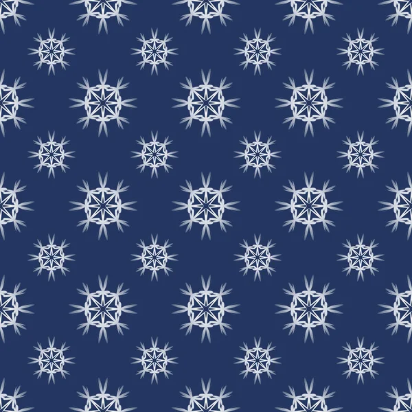 雪片とベクトルシームレスパターン。冬の背景. — ストックベクタ