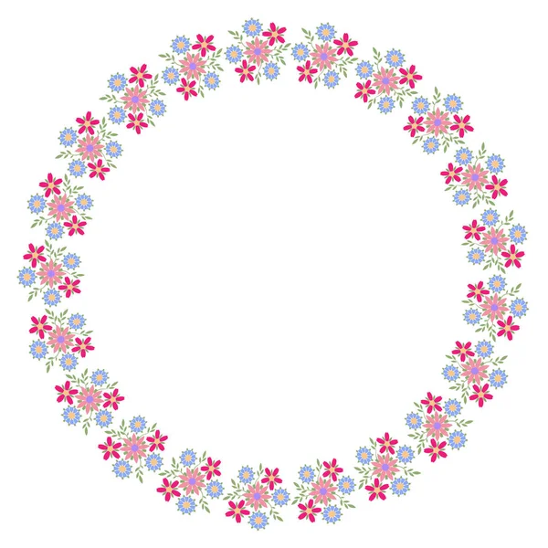 Cadre décoratif avec ornement floral dans un style plat. Un ornement circulaire pour votre design . — Image vectorielle