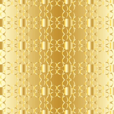 Altın arka plan üzerinde altın soyut çiçek dantel ile dikişsiz desen.