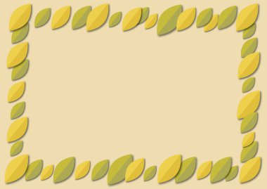 Renkli sonbahar yaprakları dekoratif çerçeve. Dikdörtgen bileşimi a4.