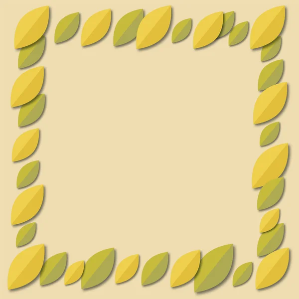 Decoratieve frame van kleurrijke herfstbladeren. Vierkante samenstelling — Stockvector