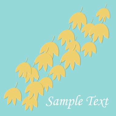 Güzel düşen altın renkli yaprakları ile desen. Sonbahar geçmişi. Gerçekçi trendy zanaat tarzı. Origami tasarım şablonu.