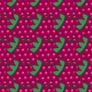 Ahududu, renkli illüstrasyon ile dikişsiz desen arka plan