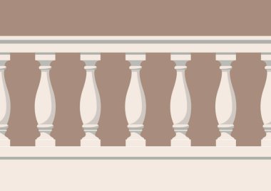 Balustrade 'ın kusursuz deseni. Balkon ya da verandanın muhafazası. Düzenin mimari kısmı..
