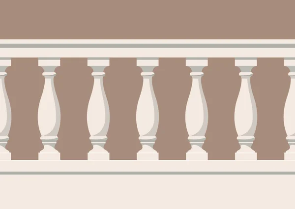 Naadloos patroon van balustrade. De omheining van het balkon of veranda. Architectonisch deel van de orde. — Stockvector