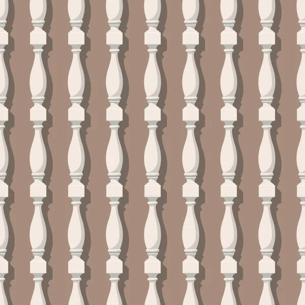 Naadloos patroon met balusters. Architectonische details of een meubelstuk. — Stockvector