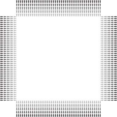 Oklarla dekoratif kare çerçeve. Çizim tasarım sembolleri. Siyah ve beyaz vektör arkaplanı.