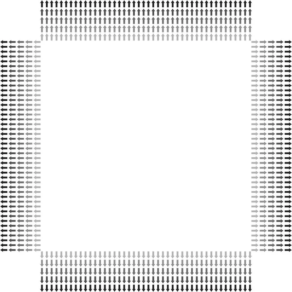 Dekorativer quadratischer Rahmen mit Pfeilen. Design-Symbole skizzieren. schwarz-weißer Vektorhintergrund. — Stockvektor