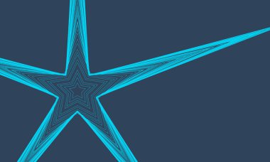 Çizgiler ve yıldızlarla soyut mavi arkaplan. Vektör illüstrasyonu