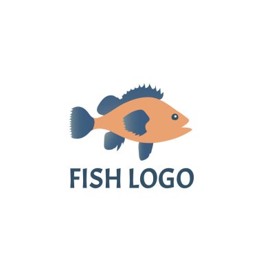 Balık logosu şablonu. Beyaz arkaplanda renkli balık simgesi