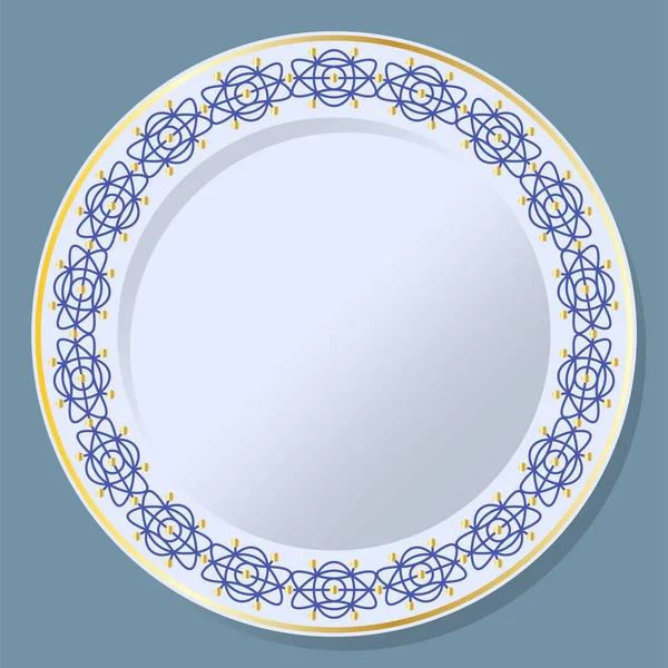 Διακοσμητικό πρότυπο πιάτο. Σύγχρονο κυκλικό στολίδι. — Διανυσματικό Αρχείο
