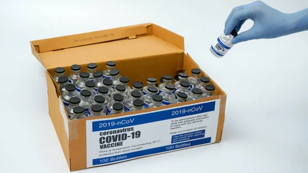 Covid Corona Virus 2019 Ncov Vacuna Viales Medicamento Frascos Inyección —  Fotos de Stock