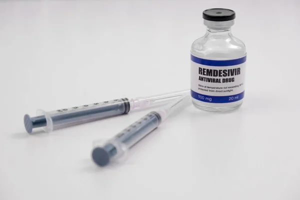 Remdesivir Antiviral Inyectable Vacuna Medicamento Vial Covid Corona Virus 2019 — Foto de Stock