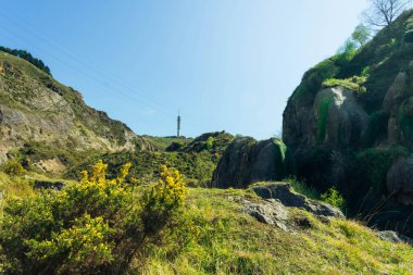 bir dağın üstünde, la arboleda, Bask Ülkesi üzerinde anten ile peyzaj