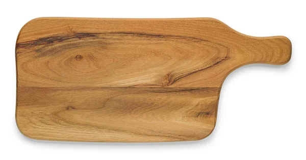 Chopping board or serving dishes isolated on white. Made of natural teak