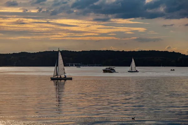 Lago Ukiel Atardecer Olsztyn Warmia Masuria Polonia Europa —  Fotos de Stock