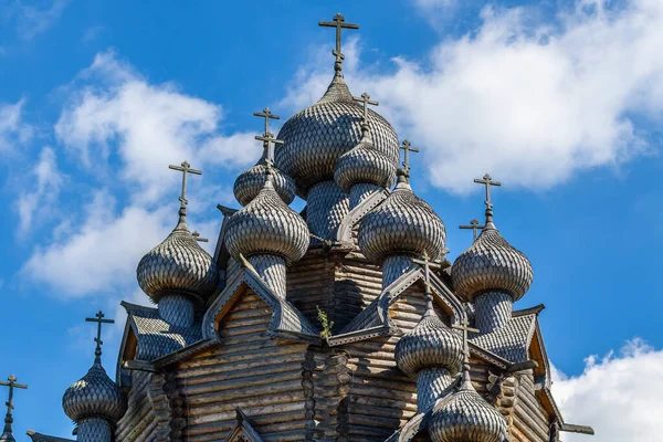 Russian wooden Orthodox architecture. Orthodox church. Russia. faith in God.