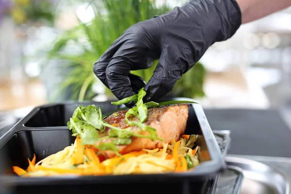 Mahlzeit zubereiten. appetitliche Lunchpakete. eine ausgewogene gesunde Ernährung — Stockfoto