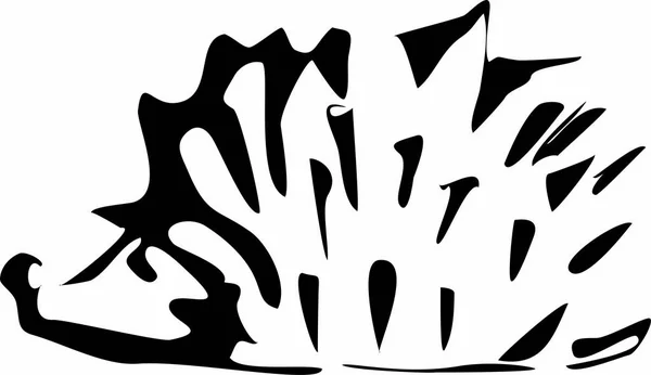 Stilisierte Isolierte Silhouette Von Cartoon Igel Auf Weißem Hintergrund Vektor — Stockvektor