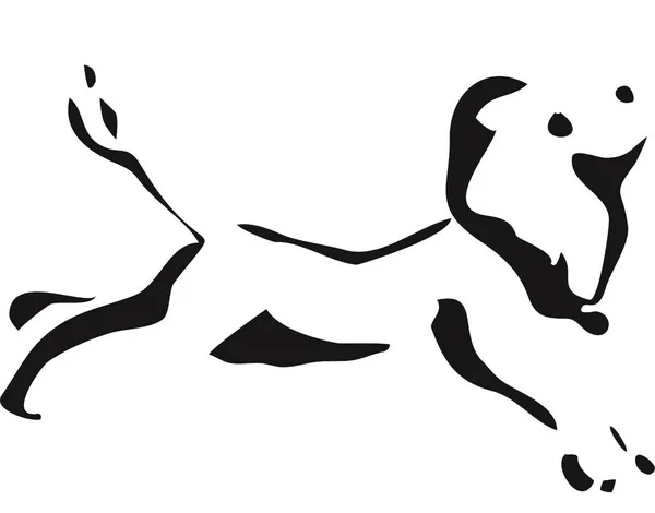 Francés corriendo caniche silueta vector blanco y negro — Vector de stock