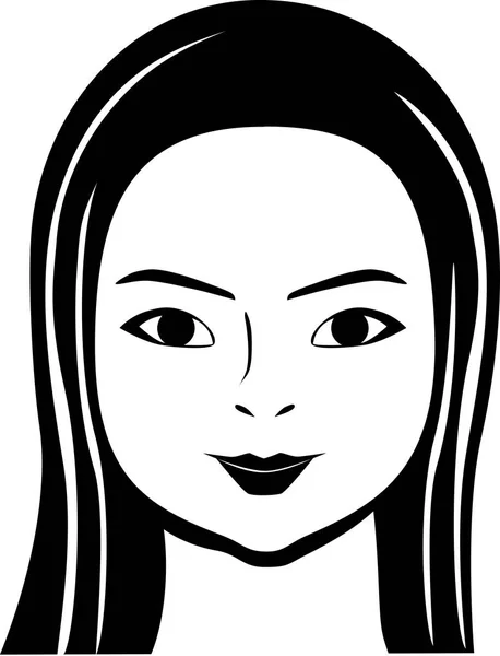 Чорно-біла ілюстрація спокійним Китайська жінка — стоковий вектор