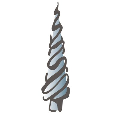 Vektör izole el çizmek Noel oyuncak beyaz bir arka planda